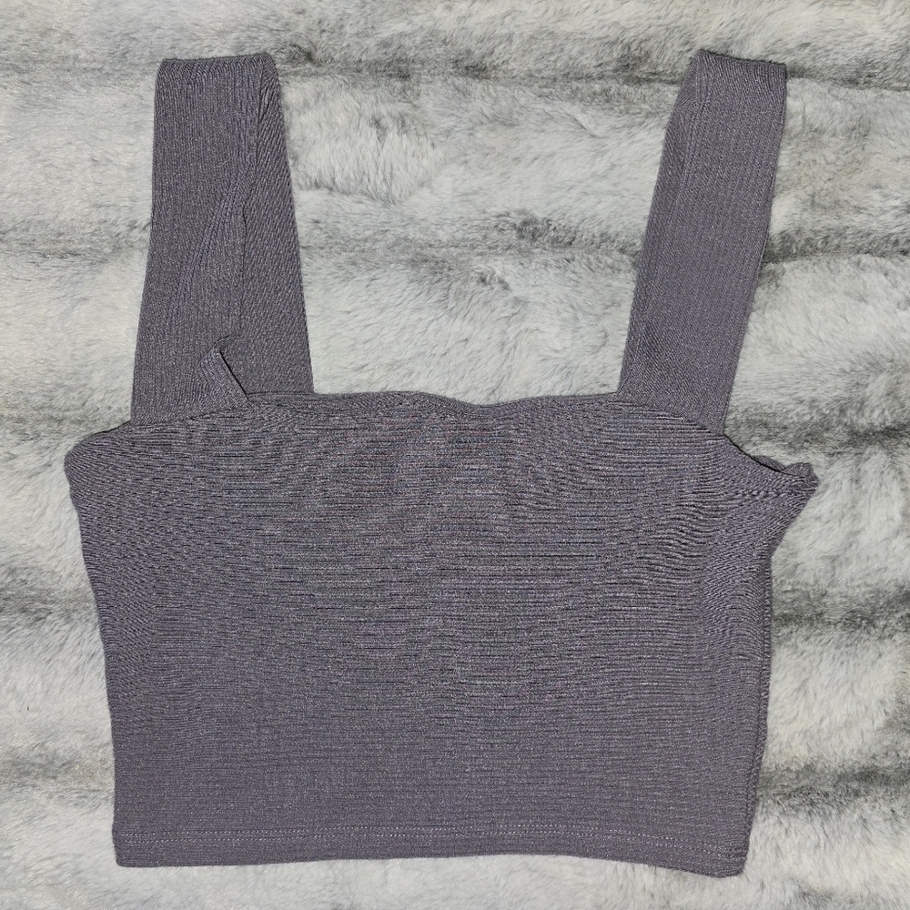 Intimately Free People Square Neck Ribbed‎ Crop Top Lilac Size XS New WO Tags